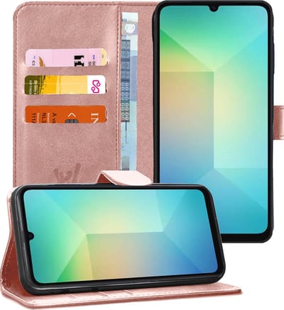 Hoesje geschikt voor Samsung Galaxy A06 - Portemonnee Book Case Rosegoud