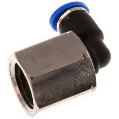 4mm x G1/4'' 90 graden L-verbinding Messing/PA 66 Insteekfitting Binnendraad Draaibaar NBR [2 Stuks]