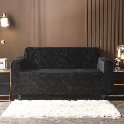 Housses de canapé en velours en peluche imprimé Floral Jacquard de haute qualité pour salon housses de canapé protection pour animaux de compagnie et enfants 1-seater(90-140cm) brown