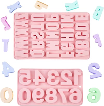 Siliconen Mallen voor Letters en Cijfers - Grote Mallen voor Taart, Koekjes en Snoep - Perfect voor Fondant Decoratie en Chocoladevormen