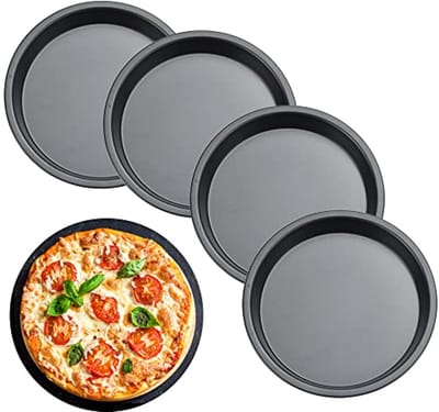 Ronde Taartvormen Set van 4 - 15 cm Pizzavorm met Anti-aanbaklaag voor Taart, Pizza en Quiche
