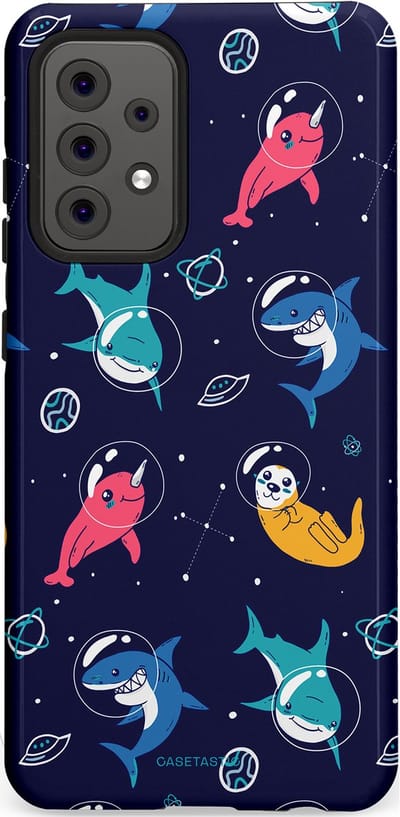 Casetastic Hoesje Geschikt voor Samsung A52 (4G/5G/s) - Stijlvolle Beschermende Duo-layer Case - Ruimte Oceaan Blauw