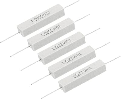 Keramische Weerstanden - Componenten Kit - Elektronica Reparatie - 10 Watt Vermogen - 5 Stuks - Grijs