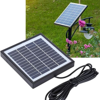 Zonnepaneel - Zonneoplader - Energie Opwekken - Hoogefficiënte Opbrengst - 12V 2W - Zwart