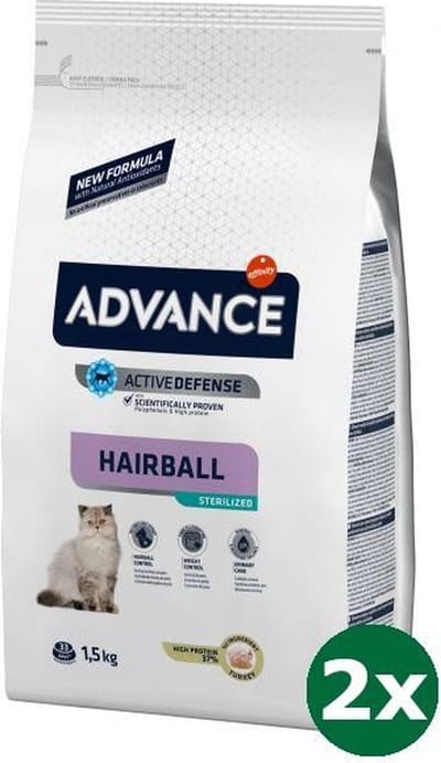 Advance cat sterilized hairball kattenvoer 2x 1,5 kg