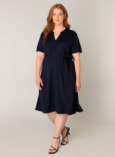 BASE LEVEL CURVY Yenna Dresses - Dark Blue - maat X-0(44)