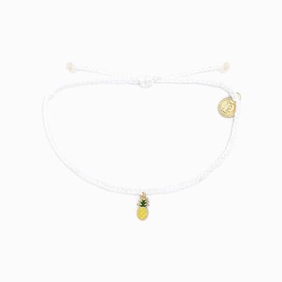 Pura Vida- GOLD ENAMEL PINEAPPLE CHARM -Armband