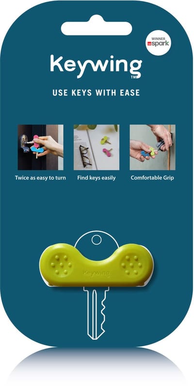 Keywing sleutelhulp Nieuw model - geel - hulpmiddel voor artritis - betere grip - meer kracht