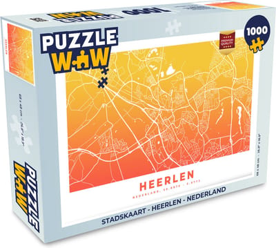 Puzzel Stadskaart - Heerlen - Nederland - Legpuzzel - Puzzel 1000 stukjes volwassenen - Plattegrond