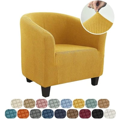 Clubstoelhoes Stretchkuipstoelhoes Effen kleur Bankhoes Polar Fleece Bankhoezen voor Studeerkamer Bar Counter Woonkamer 1pcs