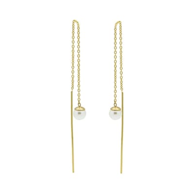 Karma Pull Through Doortrek Oorbellen Pearl Goud