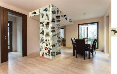 DIY fotobehang - Vintage bladzijdes - dieren - objecten - 1Wall - Muurstickers - Creatief Fotobehang - Plak hoe je wil - 27 x37 cm