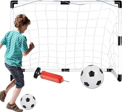 Voetbaldoel Set - Sport Doel - Buitenspel - Snel Opvouwbaar - 95 x 70 x 48 cm - Zwart