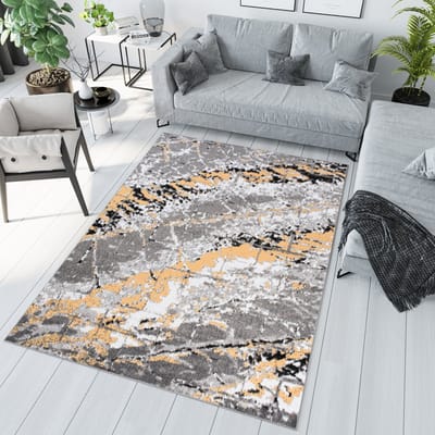 Tapiso Maya Vloerkleed Grijs Geel Woonkamer Abstract Tapijt Maat- 200x250