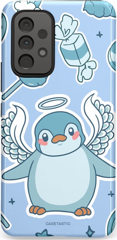 Casetastic Hoesje Geschikt voor Samsung A53 - Stijlvolle Beschermende Duo-layer Case - Pinguin vleugels