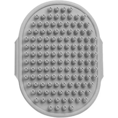 Brosse Shampoing pour Chien Brosse de Bain pour Animal de Compagnie Brosse Douce en TPR pour Chien avec Poignée Anneau Brosse de Massage pour Douche pour Chien Bain Ergonomique pour Chien gray