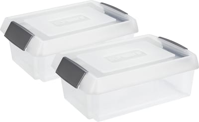 Sunware - opslagbox - 2 stuks - 30L transparant - 59x39x17 cm - extra hoge deksel