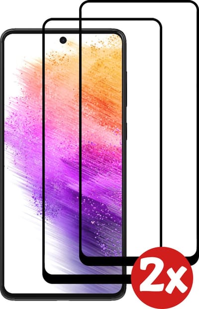 Smartphonica Screenprotector Geschikt voor Samsung Galaxy A73 5G - Full Cover Tempered Glass with Round Edge - Gehard glas met Afgeronde Hoeken - 2-Pack geschikt voor Samsung Galaxy A73 5G