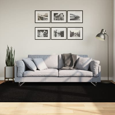 vidaXL - Vloerkleed - HUARTE - laagpolig - zacht - wasbaar - 160x230 - cm - zwart