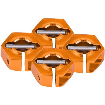 4 stuks 12mm zeskant wielnaafadapters – Universeel voor 1/10 RC auto's HSP Sakura – 5mm hoogte, Oranje