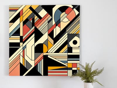 Modern mondriaan schilderij | Abstracte geometrie: een eigentijdse interpretatie van Mondriaans kunstwerk | Kunst - 60x60 centimeter op Dibond | Foto op Dibond