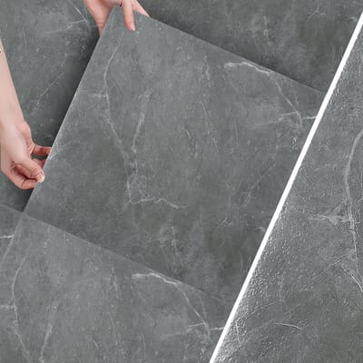 PVC-vloerbedekking- PVC vloeren - vinylvloer- Vinyl vloeren- Natuurlijk - 30 cm x 30 cm x 1.5 mm - dikte 1.5 mm - 110 tegels-Grijs marmer