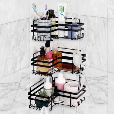Unyqoos ® Ruimtebesparende Zelfklevende Hoekplankenset voor Badkamer en Keuken