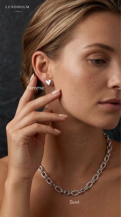 Lundholm Ketting Dames Schakel Ketting Zilver Kleurig – Premium Stainless Steel Jewellery – Zilverkleurige Schakelketting dames ketting zilver met Grote & Kleine Schakels (41 + 5 cm) – My Suvi Serie – Inclusief Luxe Geschenkverpakking