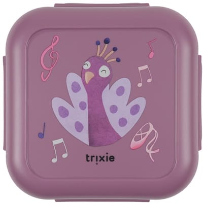 Trixie | Snackbox met clip  Ballerina Mrs. Peacock  Gemakkelijk te openen  BPA-vrij  Ideaal voor school