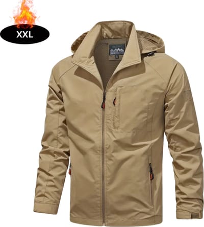 Livano Windjas Heren - Parka - Lente & Herfst - Jas - Volwassen - Windjack - Windbreaker - Outdoor - Khaki - XXL