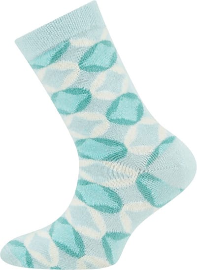Ewers Kindersok - Lichtblauw Turquoise - Motief Gekleurde Cirkels & Ruiten-23/26