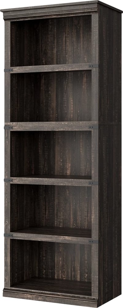 Houten Boekenkast 5-Lagen - Boekenrek - Open Boerderij Stijl - Voor Woonkamer & Slaapkamer - Eiken