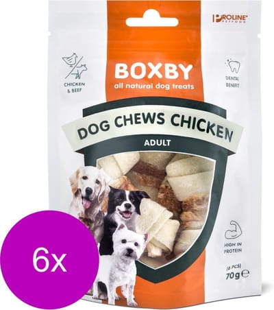 Proline Boxby Dog Chews With Chick - Hondensnacks - 6 x Kip Bacon 6 stuks