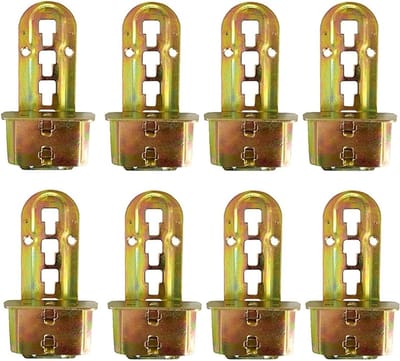 Bedverbinders Set - Bedbeslag Middenbalk - Stabiele Bedframes Bouwen - In Hoogte Verstelbaar - 8 Stuks - Geel