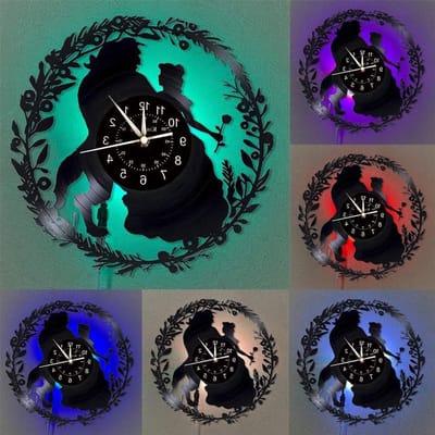 Grote 3D wandklok met dierenmotief en LED verlichting, handgemaakt, perfect als cadeau en wanddecoratie
