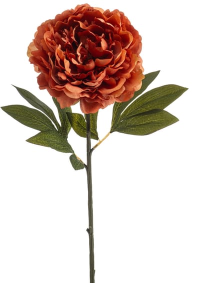 Emerald - Kunstbloem Pioenroos 77cm oranje - Kunstplant voor binnen