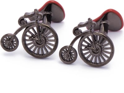 Manchetknopen - Eenwieler Fiets Velocipede Metaal en Rood