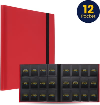 TradingCardPro - 12 pocket rode verzamelmap binder geschikt voor Pokémon kaarten - Map voor 480 kaarten - 20 Pagina’s - Premium Kwaliteit - Binder Rood