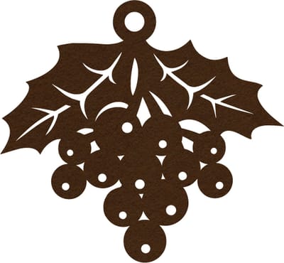 Kerstbes vilt onderzetter - Donkerbruin - 6 stuks - 10 x10 cm - Tafeldecoratie - Glas onderzetter - Valentijn - Cadeau - Woondecoratie - Tafelbescherming - Onderzetters voor glazen - Keukenbenodigdheden - Woonaccessoires - Tafelaccessoires