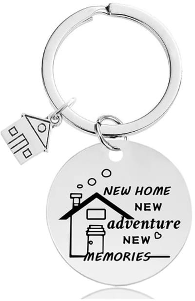 Go Go Gadget - Sleutelhanger - Quote - Cadeau nieuwe woning - New home, New adventure, New memories - 1 stuk - Zilver
