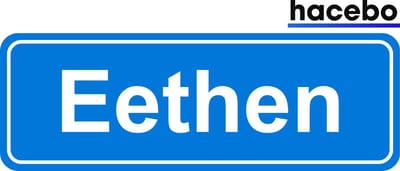 Hacebo - Plaatsnaam Sticker - 29x10 CM - Eethen sticker - Verkeersborden sticker - grappige cadeaus - Eethen