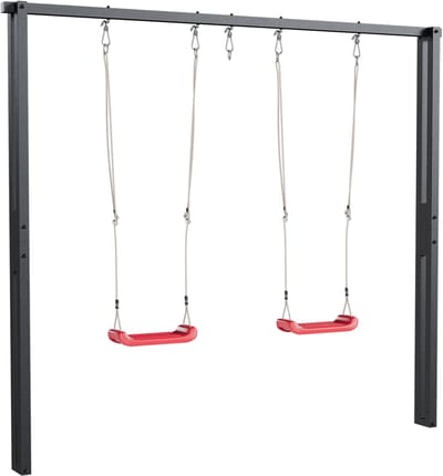 QLS Schommelframe Voor 2 Schommels Nestschommelframe Van Metaal 260 cm Antracietkleur