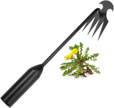 Onkruidverwijderaar Tuin - Wiedgereedschap Hand - Onkruid Verwijderen - Mangaanstaal Scherp - 30 cm - Grijs