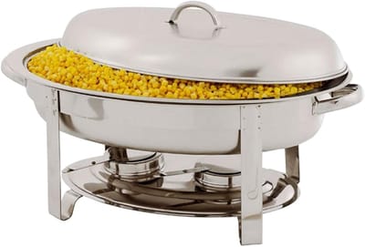 Hittepan Set - Buffet Warmer - Grote Feesten - Gelijkmatige Warmte - 6 Liter - Zilver