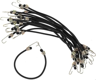 spanbanden met haken, 23 cm, 15 stuks, uittrekbaar, met haken, scheurvast, voor transport, camping en veiligheid