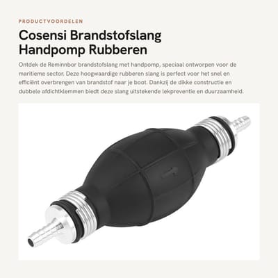 Dailygoods- Benzineslang 6 mm - Brandstofpomp Elektrisch - Handpomp - Rubber - Antislip - Duurzaam ontwerp met dubbele afdichtingsklemmen