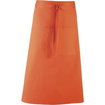 Premier Unisex Kleuren Barschort / Werkkleding (Lange Continentale Stijl) (Pakket van 2) (Oranje)