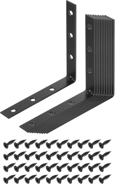 Hoekverbinder Set - Metalen Beugels - Meubels Versterken - Zwaar IJzer Materiaal - 100x15x100mm - Zwart