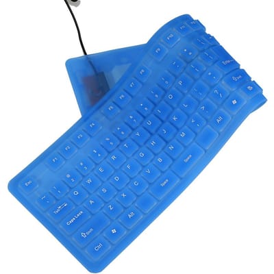 108 toetsen USB siliconen flexibel opvouwbaar toetsenbord waterdicht stofdicht USB stille toetsen voor laptop blauw