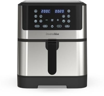 Luchtfriteuse 8 Liter met Timer en Touch-Bediening - Zwart en Roestvrij Staal